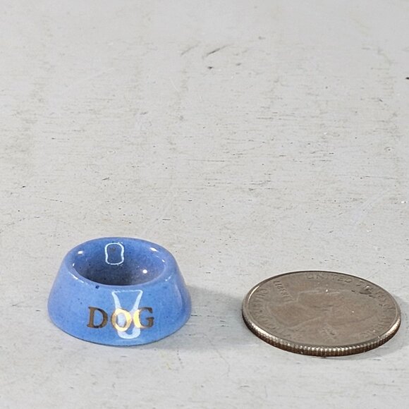 Hagen Renaker Dog Bowl Blue Miniature Figurine Accessory Item - Picture 5 of 8
